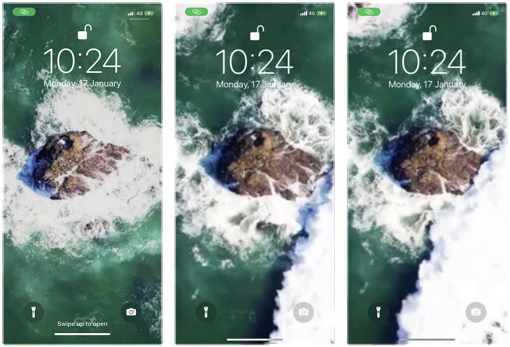 Live Wallpaper activated on iPhone