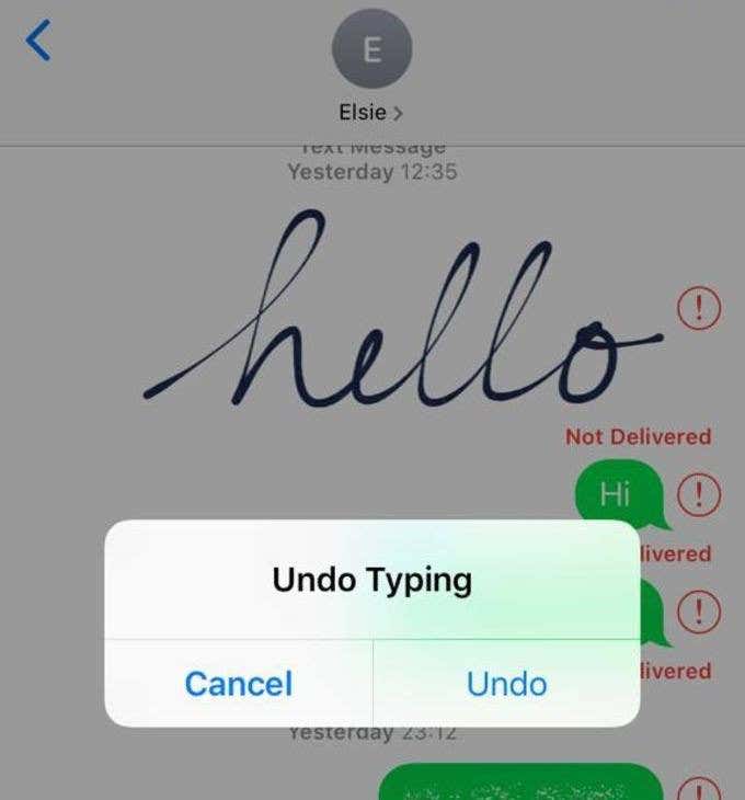 Undo Typing alert in Messages