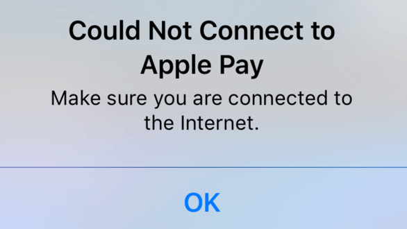 Could Not Connect to Apple Pay screen 