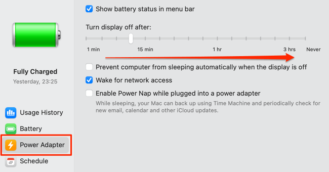 Power adapter tab