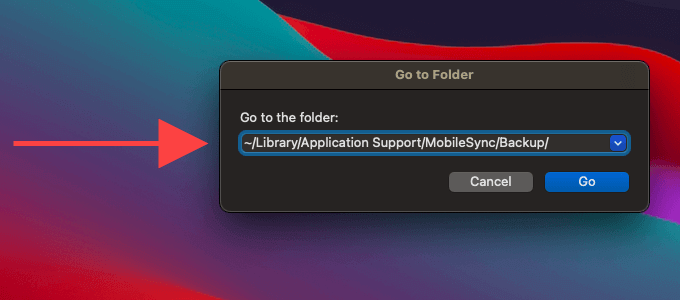 Go To Folder window