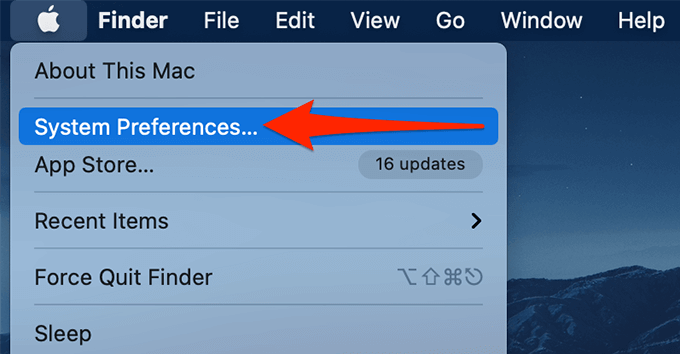 Apple > System Preferences