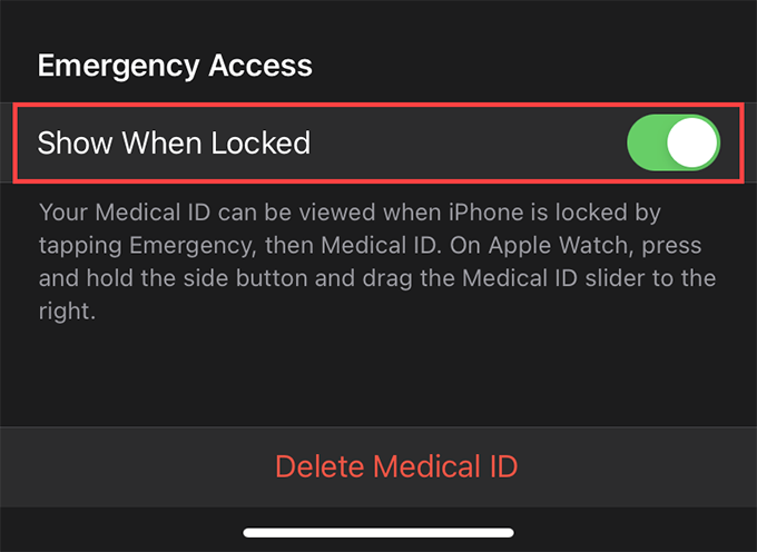 Show When Locked toggled on 