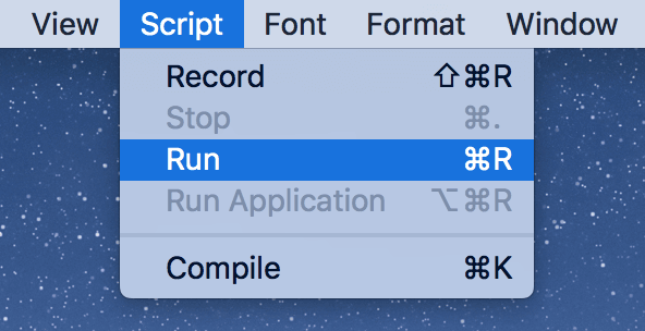 Script -> Run command