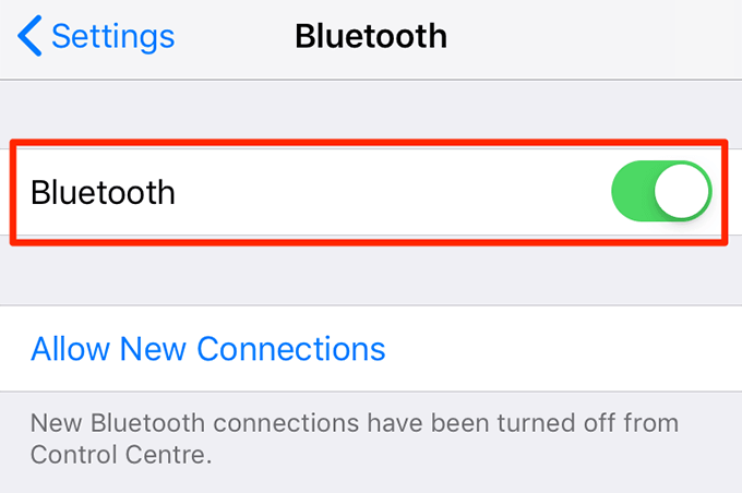Bluetooth toggle 